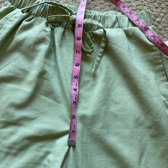 Green wide leg linen pants - Picture 7 of 10